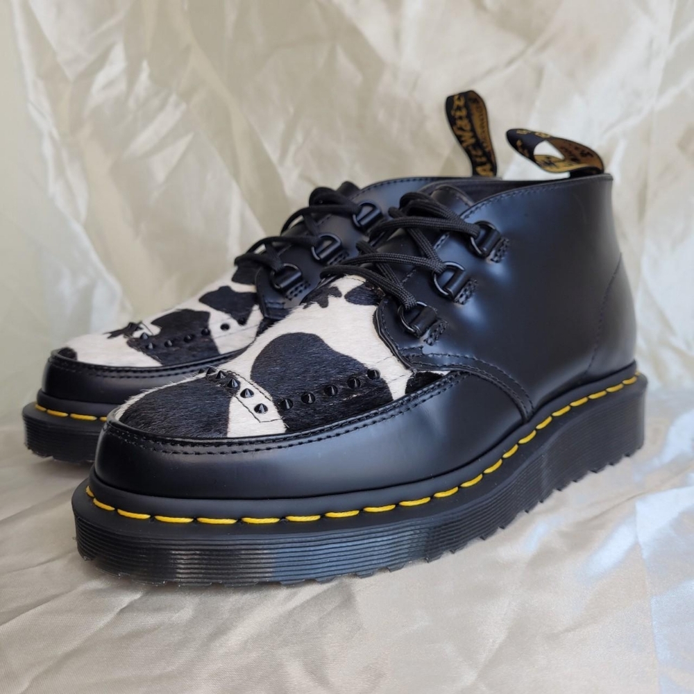 Dr. Martens Ramsey cow print black leather chukka/ankle boot